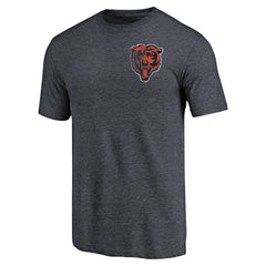 Chicago Bears Primary Logo Left Chest Distressed Tri-Blend T-Shirt | NFL Outlet