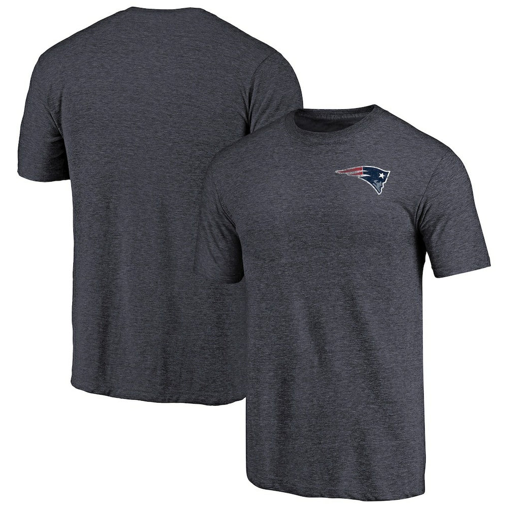 New England Patriots Primary Logo Left Chest Distressed Tri-Blend T-Shirt | NFL Hot