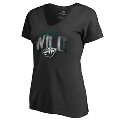 Minnesota Wild Women's Arch Smoke V-Neck T-Shirt - NHL T-shirts