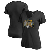 Pittsburgh Penguins Women's Arch Smoke V-Neck T-Shirt - NHL T-shirts
