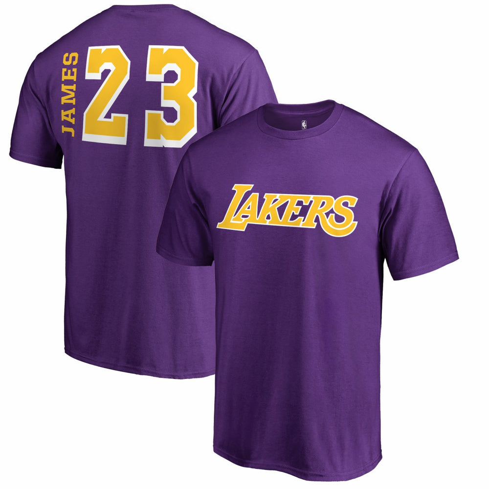 Purple LeBron James Los Angeles Lakers Sidesweep Name & Number T-Shirt | NBA