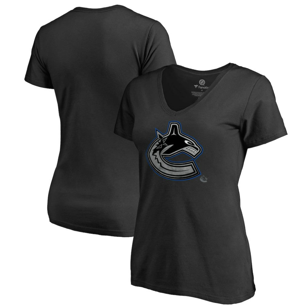 Vancouver Canucks Women's Core Smoke V-Neck T-Shirt - NHL T-shirts