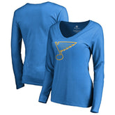 St. Louis Blues Women's Team Alternate Long Sleeve V-Neck T-Shirt - NHL T-shirts
