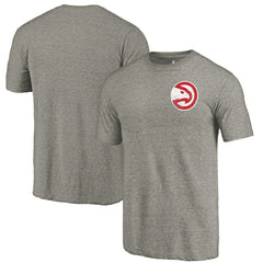 Gray Atlanta Hawks Primary Logo Left Chest Distressed Tri-Blend T-Shirt | NBA