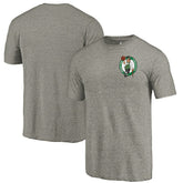 Gray Boston Celtics Primary Logo Left Chest Distressed Tri-Blend T-Shirt | NBA