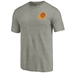 Gray Phoenix Suns Primary Logo Left Chest Distressed Tri-Blend T-Shirt | NBA