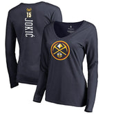 Navy Nikola Jokic Denver Nuggets Women's Team Backer Name & Number Long Sleeve V-Neck T-Shirt sale | NBA
