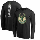 Black Giannis Antetokounmpo Milwaukee Bucks Team Backer Name & Number Long Sleeve T-Shirt | NBA