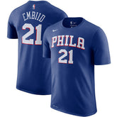 Royal Joel Embiid Philadelphia 76ers Player Name & Number Performance T-Shirt | NBA