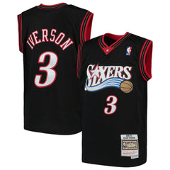 Black Allen Iverson Philadelphia 76ers Youth Hardwood Classics Swingman Throwback Jersey | NBA