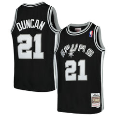 Black Tim Duncan San Antonio Spurs Youth Swingman Throwback Jersey | NBA