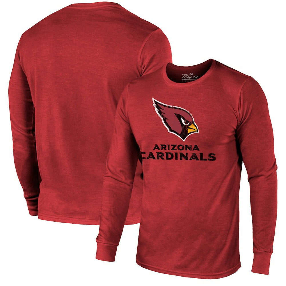 Arizona Cardinals Majestic Threads Lockup Tri-Blend Long Sleeve T-Shirt | NFL Discount