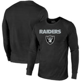 Las Vegas Raiders Majestic Threads Lockup Tri-Blend Long Sleeve T-Shirt | NFL Online