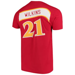Red Dominique Wilkins Atlanta Hawks Hardwood Classics Team Name & Number T-Shirt | NBA