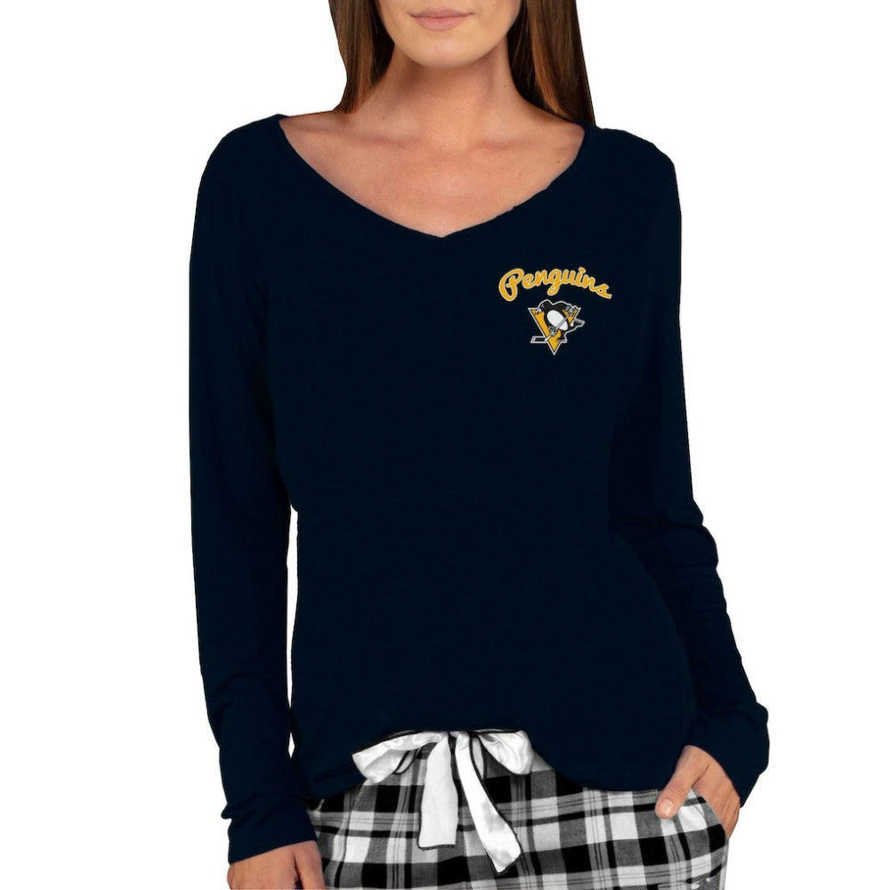 Pittsburgh Penguins Concepts Sport Women's Marathon Knit Long Sleeve V-Neck Top - NHL