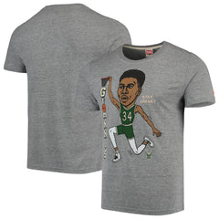 Gray Giannis Antetokounmpo Milwaukee Bucks Player Graphic Tri-Blend T-Shirt | NBA