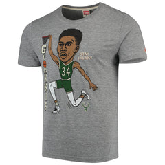 Gray Giannis Antetokounmpo Milwaukee Bucks Player Graphic Tri-Blend T-Shirt | NBA