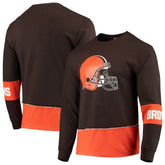 Cleveland Browns Refried Apparel Sustainable Upcycled Angle Long Sleeve T-Shirt | NFL US