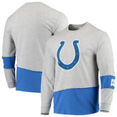 Indianapolis Colts Refried Apparel Sustainable Upcycled Angle Long Sleeve T-Shirt | NFL Sale