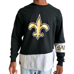 New Orleans Saints Refried Apparel Sustainable Upcycled Angle Long Sleeve T-Shirt | NFL On sale