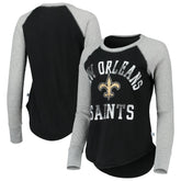 New Orleans Saints Touch Women's Waffle Raglan Lightweight Long Sleeve T-Shirt | NFL Discount
