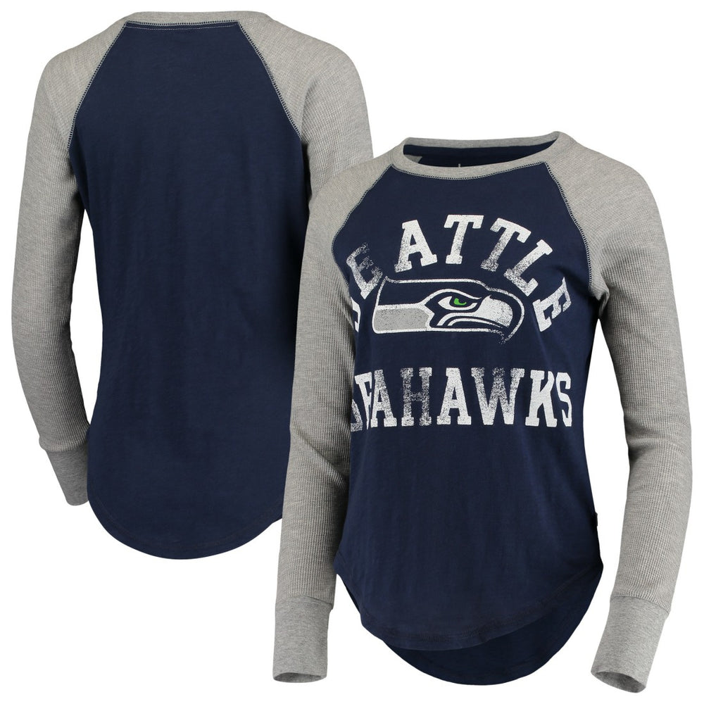 Seattle Seahawks Touch Women's Waffle Raglan Lightweight Long Sleeve T-Shirt | NFL Hot