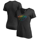 Black Golden State Warriors Women's Team Pride Wordmark V-Neck T-Shirt sale | NBA