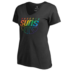 Black Phoenix Suns Women's Team Pride Wordmark V-Neck T-Shirt | NBA
