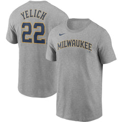 Christian Yelich Milwaukee Brewers Nike Name & Number T-Shirt - MLB T-shirts