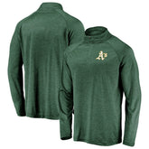 Athletics Fanatics Iconic Striated Primary Logo Raglan Quarter-Zip Pullover Jacket - MLB Jackets