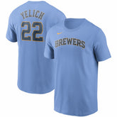 Christian Yelich Milwaukee Brewers Nike Name & Number T-Shirt - MLB T-shirts