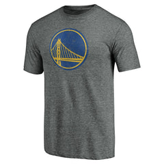 Gray Golden State Warriors Distressed Primary Logo Tri-Blend T-Shirt sale | NBA