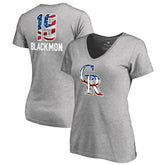 Charlie Blackmon Colorado Rockies Women's Banner Wave Name & Number V-Neck T-Shirt - MLB T-shirts