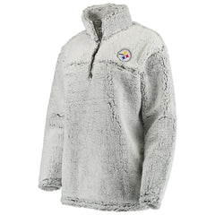 Pittsburgh Steelers Women's Sherpa Quarter-Zip Pullover Jacket | NFL Outlet
