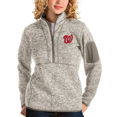 Washington Nationals Antigua Women's Fortune Quarter-Zip Pullover Jacket - MLB Jackets