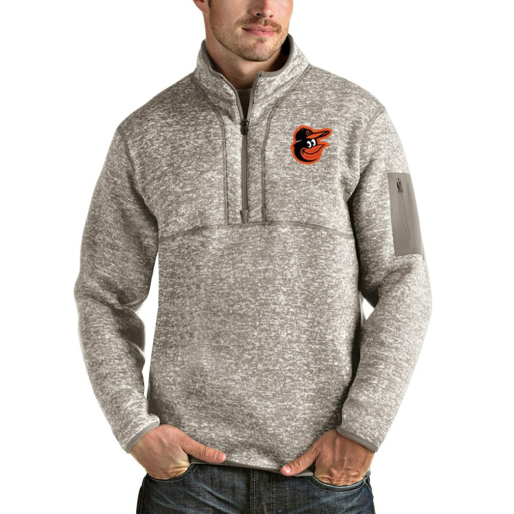 Baltimore Orioles Antigua Fortune Quarter-Zip Pullover Jacket - MLB Jackets