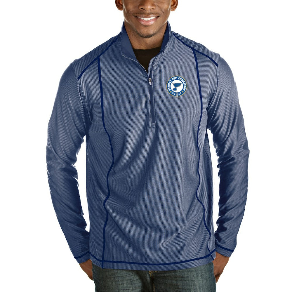 St. Louis Blues Antigua 2019 Stanley Cup Champions Tempo Quarter-Zip Pullover Jacket - NHL Pullover