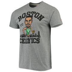 Gray Jayson Tatum Boston Celtics Caricature Tri-Blend T-Shirt | NBA