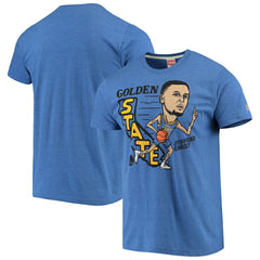 Royal Stephen Curry Golden State Warriors Caricature Tri-Blend T-Shirt sale | NBA