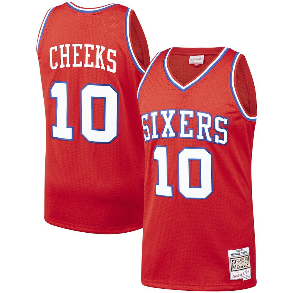 Red Maurice Cheeks Philadelphia 76ers Hardwood Classics Swingman Jersey | NBA