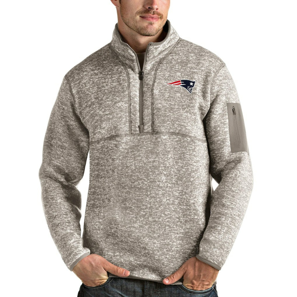 New England Patriots Antigua Fortune Quarter-Zip Pullover Jacket | NFL New