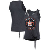 Houston Astros Majestic Threads Women's Scoop Neck Racerback Side Tie Tri-Blend Tank Top - MLB Tanks