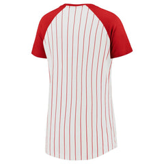 St. Louis Cardinals Fanatics Women's Cooperstown Collection Iconic Pinstripe Raglan Scoop Neck T-Shirt - MLB T-shirts