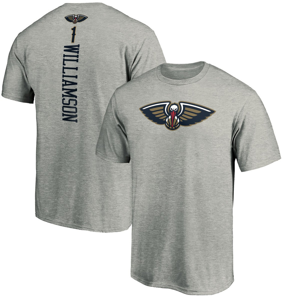 Heathered Gray Zion Williamson New Orleans Pelicans Playmaker Name & Number Team T-Shirt | NBA