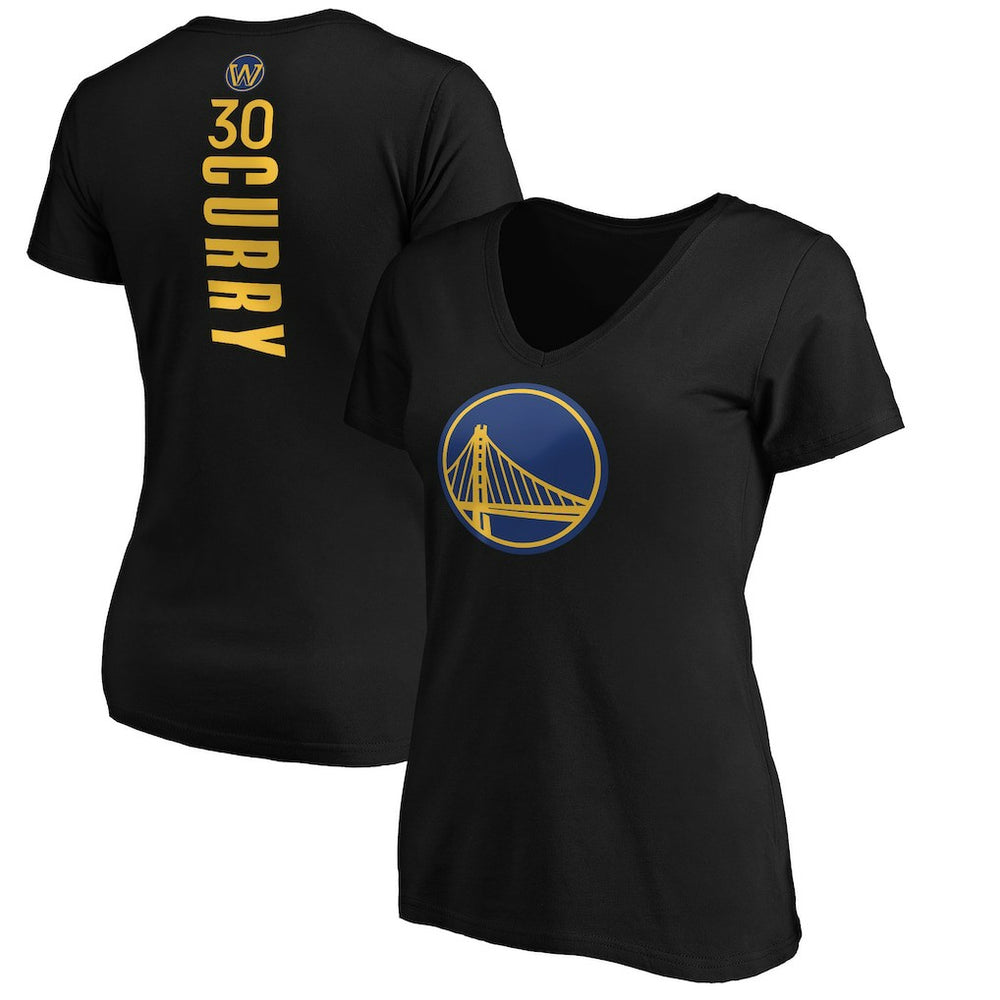 Black Stephen Curry Golden State Warriors Women's Playmaker Name & Number V-Neck T-Shirt sale | NBA