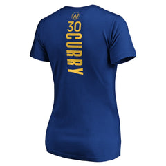 Royal Stephen Curry Golden State Warriors Women's Playmaker Name & Number V-Neck T-Shirt sale | NBA
