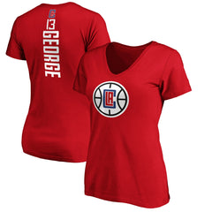 Red Paul George LA Clippers Women's Playmaker Name & Number V-Neck T-Shirt | NBA