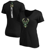 Black Giannis Antetokounmpo Milwaukee Bucks Women's Playmaker Name & Number V-Neck T-Shirt | NBA