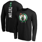 Black Jayson Tatum Boston Celtics Playmaker Name & Number Long Sleeve T-Shirt | NBA