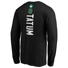 Black Jayson Tatum Boston Celtics Playmaker Name & Number Long Sleeve T-Shirt | NBA